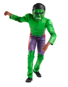 NWT Disney Store Avengers Incredible Hulk Halloween Costume Kids Sz 11/12 - Picture 1 of 7
