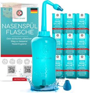 Medi Grade Nasendusche, 500 ml, 30 Salzbeutel, 2 Spitzen, Tasche - Bild 1 von 7