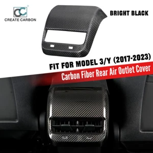 Dry Carbon Fiber Rear AC Vents Cover Trim For Tesla Model 3/Y (2017-2023) - Imagen 1 de 8