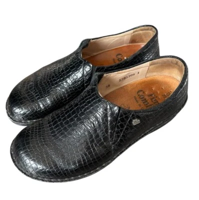Zuecos Finn Comfort de piel de serpiente negros talla 38 hechos en Alemania (US 7-7,5) Foto 1 de 4
