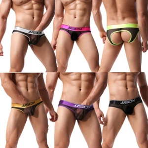 Sexy Herren Fischernetz durchsichtige Unterwäsche niedrig rückenlos Jockstrap Slips Tanga bequem - Bild 1 von 55