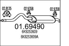 MTS 01.69490 Endschalldämpfer für VW Caddy II Kastenwagen (9K9A) Auspuff