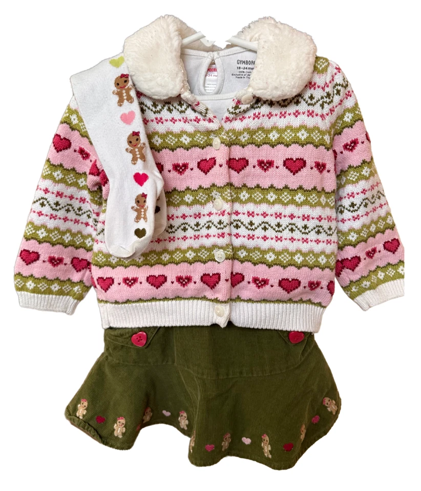 Gymboree Pan de Jengibre Niña Navidad Conjunto Hada Piel Suéter Falda 18-24 meses Foto 1 de 4