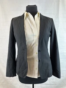Hugo Boss Women's Black Cotton Stripe Blazer Size 2 $1,095 - Picture 1 of 12
