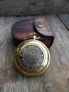 Brass Beautiful Nautical Royel Navy London- 1915 Authentic Compass Christmas Gif - Picture 1 of 3