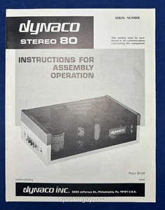 Original Dynaco ST-80 Stereo 80 / Assembly Instruction Manual - Picture 1 of 1