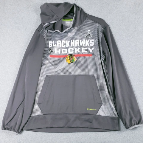 Blackhawks Hockey Hoodie Men's Size Medium M Reebok Stanley Cup Play Dry Cover