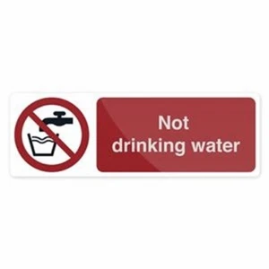 Kein Trinkwasser selbstklebendes Schild 300x100mm Gesundheitsschutzschild - Bild 1 von 2