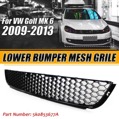 Honeycomb Front Lower Bumper Mesh Grille Grill Black For VW Golf Mk6 2010 - 2013 - Изображение 1 из 4