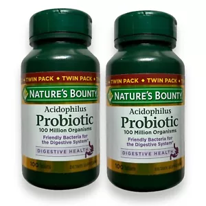 2 Pack, Probiotic Acidophilus 100 Million CFU 100 Tabs Vegetarian, Exp 08/2025 - Picture 1 of 3