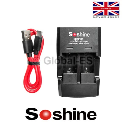 Soshine Battery Charger - CR2 CR123 14250 2/3AA 14300 14335 16340 17335 15266 - Image 1 of 2