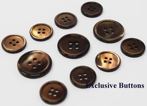 Golden Copper Trocas Genuine Shell Buttons Set For Suit, Blazer, or Sportcoat - Picture 1 of 2