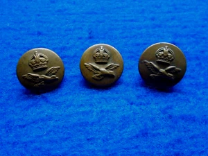 3 X WWII ROYAL AIR FORCE 23MM BRASS BUTTONS - Picture 1 of 3