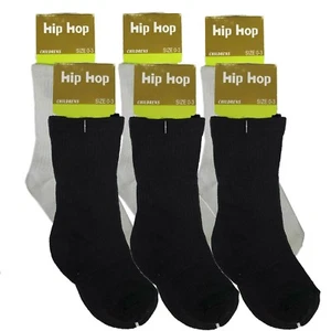 Boys Ribbed Crew Dress Socks 6 Pairs Pack Cotton Newborn Infant Toddler Kids - Picture 1 of 5