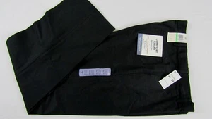 New DOCKERS Comfort Khaki Black Pant Flat Front Men 34x34 Relaxed Stretch $58 - Picture 1 of 8