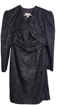 Scott McClintock Black Dress with Bolero Jacket Size 10 - Image 1 of 4