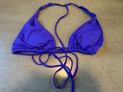 NEW blue front tie  L SPACE swimsuit bikini top size medium - Image 1 of 2