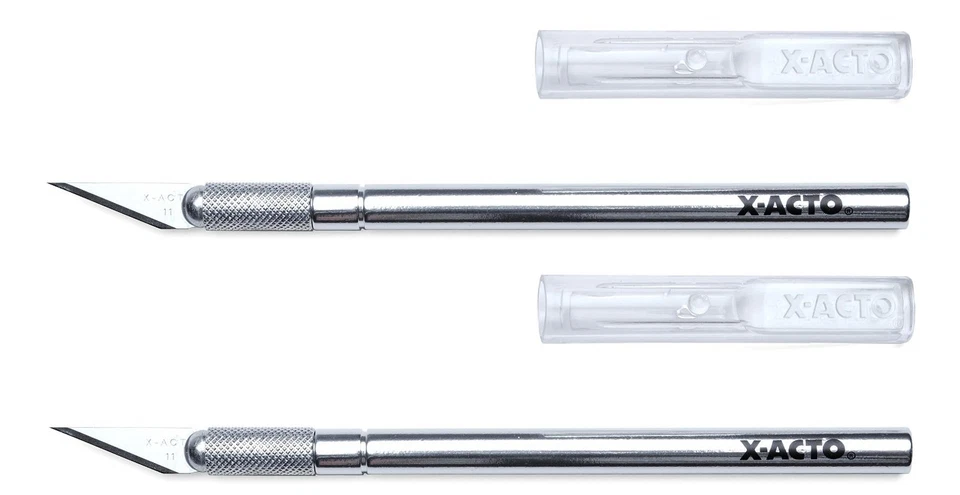 (2) Cuchillo de precisión X-ACTO #1 con tapas de seguridad - paquetes sellados genuinos, Xacto Foto 1 de 1