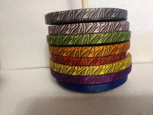 3/8" Grosgrain Zebra patterened ribbon 25 yards each lot 1 (8 Colors) - Picture 1 of 1