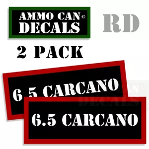 6.5 CARCANO Ammo Can Stickers Ammunition Gun Case Labels Decals 2 pack RED - Picture 1 of 3