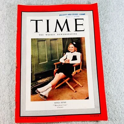 Time Magazine July 17 1939 Sonja Henie Norwegian Figure Skater and Film Star - Image 1 of 4