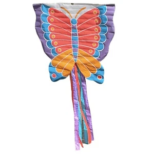 Butterfly Garden House Flag On Dowel With Streamers Spring Pastel Colors 20 x 20 - Picture 1 of 2