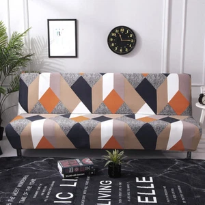 Futon Slipcover Armless Sofa Cover Stretch Sofa Bed Slipcover Protector Elastic - Picture 1 of 29