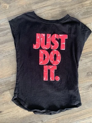 Camiseta Nike Niña ~ Negra y Rosa Neón ~ JUST DO IT ~ Talla Mediana 5-6 Años Slvlss Foto 1 de 4