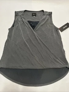 NWT No 11 Los Angeles Women’s Gray The Everyday Cupro Surplice Tank Top Small - Picture 1 of 14