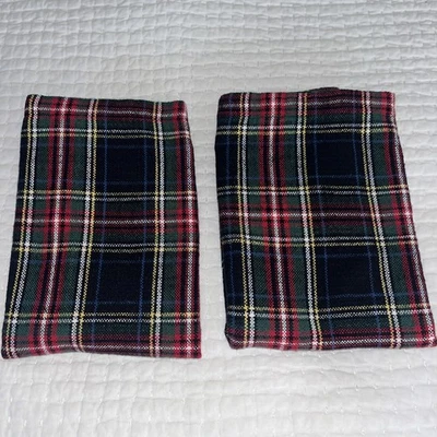 2 Pottery Barn Standard  Pillow Sham Multi-Color Stewart Plaid  Cotton HTF - Image 1 of 4