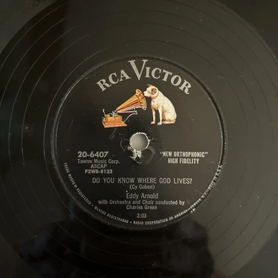 Eddy Arnold - Bayou Baby / Do You Know Where God Lives? 78 RPM RCA Victor Record - Image 1 of 4