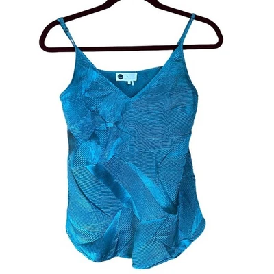 Floreat Anthropologie Azul Arruga Satinado Espagueti Correa Cami Tanque Talla S Foto 1 de 4