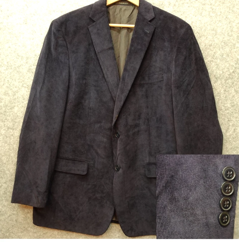 Abrigo deportivo de pana para hombre 42R M azul marino elástico chaqueta de rendimiento CALVIN KLEIN Foto 1 de 4