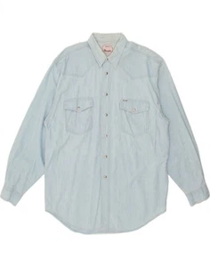 WRANGLER Mens Denim Shirt UK 40 Large Blue BR11 - Imagen 1 de 3