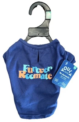 NWT Youly The Charismatic Basic Roommate Pet T-Shirt XXS 9-11” Length Blue - Image 1 of 4