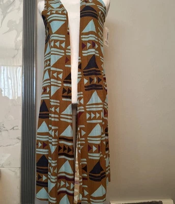 LuLaRoe Women’s XS Joy Printed Ribbed Long Vest Duster NWT - Image 1 of 4