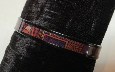 Brazalete Esmalte HERMES PM 65 Brazalete Estrecho Borde Negro, Granate y Negro Foto 1 de 4
