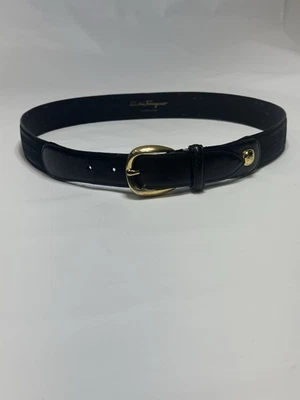 Cinturón Salvatorre Ferragamo Mujer Cuero Negro Hecho en Italia” Foto 1 de 4