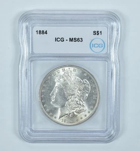 1884 Morgan Silver Dollar MS63 ICG - Picture 1 of 5