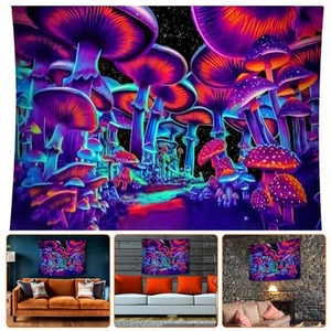 Trippy Wall Hanging Tapestry Psychedelic Home Room Decor Mushroom Colorful Art - Picture 1 of 17