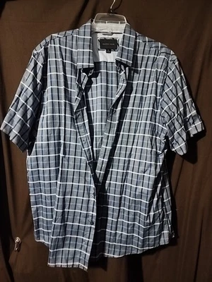 Geoffrey Beene Shirt Men's Medium Multicolor Striped Short Sleeve Button-Up XL - Image 1 of 4