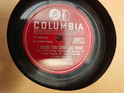 Harry James "I Heard You Cried Last Night"/"James' Session" 78rpm single - Image 1 of 2