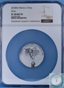 2018 Mo Mexico 2 Onza (oz) NGC PF 70 REV PF Libertad - Picture 1 of 8
