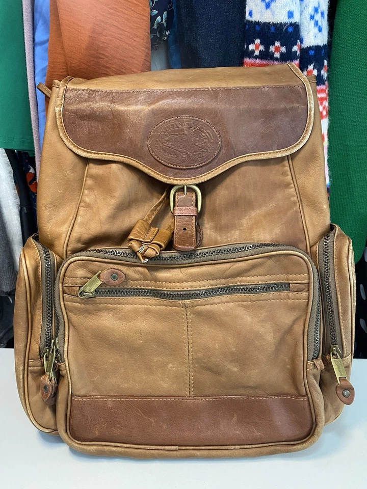 Dilana Santa Fe Leather Backpack Pockets Well Made Rugged Hiking Old Money Lux - Image 1 of 4