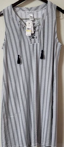Tommy Bahama Vestido Spa Azul Oscuro y Blanco con Dos Bolsillos Protección UV UPF50 - Imagen 1 de 12