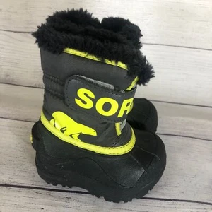 Sorel size 4 toddler Snow Boots snow commander black - Picture 1 of 6