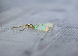 Opal Earrings Natural Ethiopian Multi Fire Opal 925 Sterling Silver Earrings - Picture 1 of 2