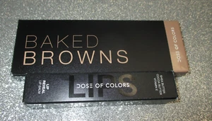 DOSE OF COLORS BAKED BROWNS EYESHADOW PALETTE & Lip Reveal Balm Peach NIB - Picture 1 of 4