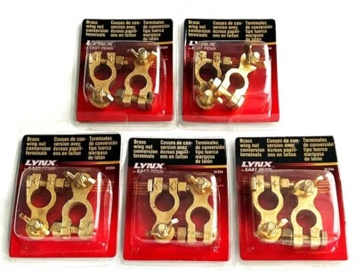 5 Sets Lynx Deka Brass Wing Nut Conversion Battery Terminals Boat Marine #01254 - Image 1 of 2