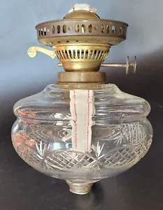 Victorian cut glass oil lamp font / fount with Duplex burner - diameter 16 cm - Picture 1 of 7